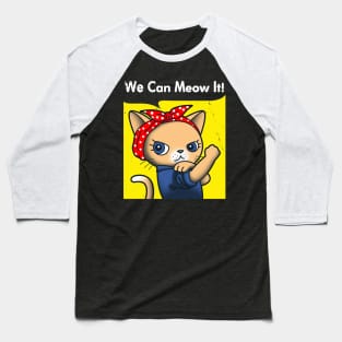 We Can Do It Cats Vintage Retro Parody For Cat Lovers Baseball T-Shirt